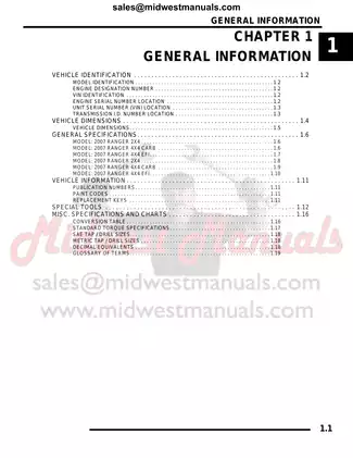2007 Polaris Ranger 500 Service Manual - Comprehensive Vehicle Guide Preview image 2