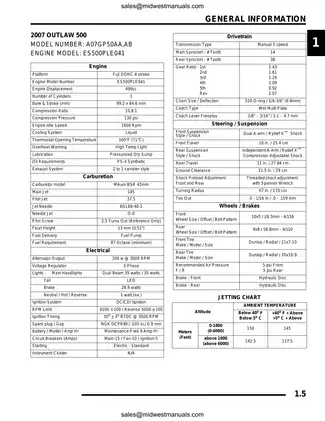 2007 Polaris Outlaw 500 Service Manual PDF Preview image 5
