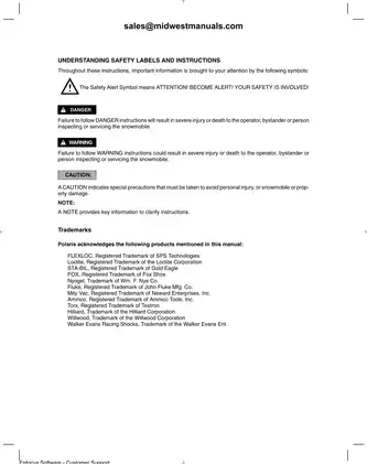 2002-2003 Polaris Pro-X Series Snowmobile Service Manual Preview image 3
