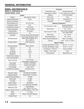 2008 Polaris Predator 50, Outlaw 90 & Sportsman 90 Repair Manual Preview image 4