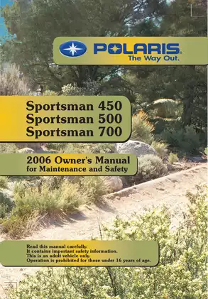 Polaris Sportsman 450/500/700 Owner's Manual and Service Guide