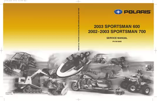 2002-2003 Polaris Sportsman 600, Sportsman 700 ATV service manual Preview image 1