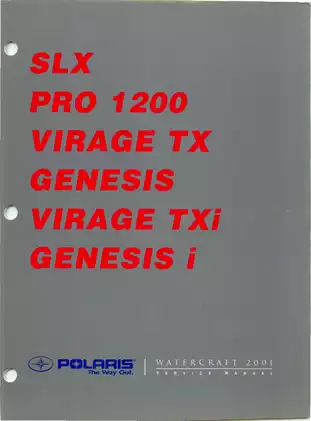 2001-2005 Polaris SLX, Pro 1200, Virage TX, Genesis, Virage TXi, Genesis i servcie manual Preview image 1
