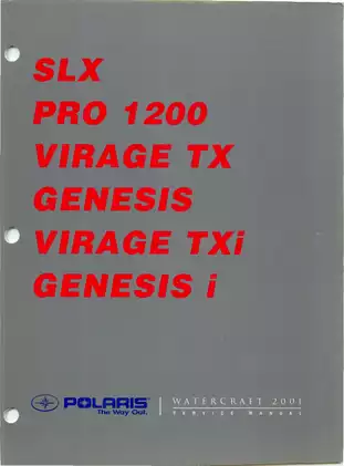 Polaris Personal Watercraft Service Manual - Models SLX, PRO 120, Virage TXi, and Genesis