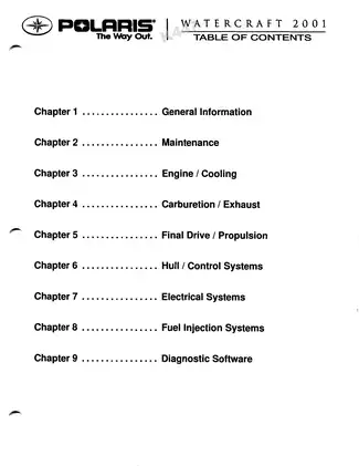 Polaris Personal Watercraft Service Manual - Models SLX, PRO 120, Virage TXi, and Genesis Preview image 4