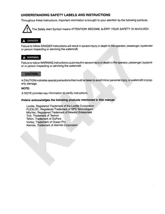 2000 Polaris SLH, Virage, Pro 785 Watercraft Service Manual Preview image 3