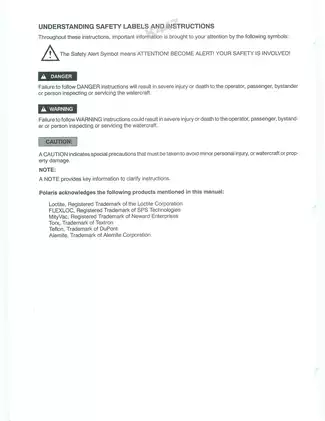 2001 Polaris SLH and Virage Personal Watercraft Service Manual Preview image 3