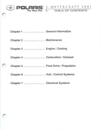 2001 Polaris SLH and Virage Personal Watercraft Service Manual Preview image 4