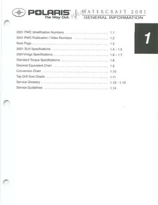 2001-2004 Polaris SLH, Virage service manual Preview image 5