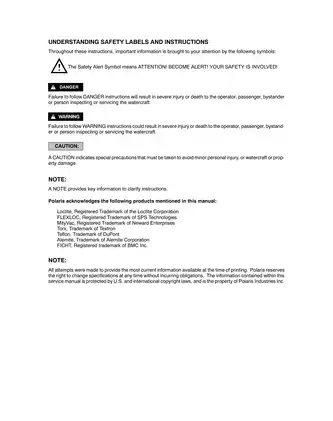 2003 Polaris MSX 140 Personal Watercraft Service Manual Preview image 3