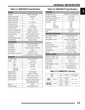 2009 Polaris Sportsman 800 EFI Service Manual Preview image 5