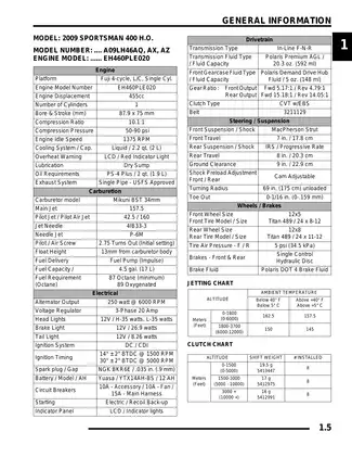 2009 Polaris Sportsman 300 and 400 H.O. Service Manual Preview image 5