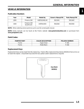 2009 Polaris Phoenix 200 ATV service manual Preview image 5