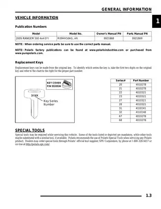 2009 Polaris RANGER 500 4X4 EFI Service Manual Preview image 3