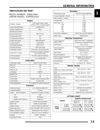 2008 Polaris Outlaw 450/525 Owner's Manual - Comprehensive Vehicle Guide Preview image 5