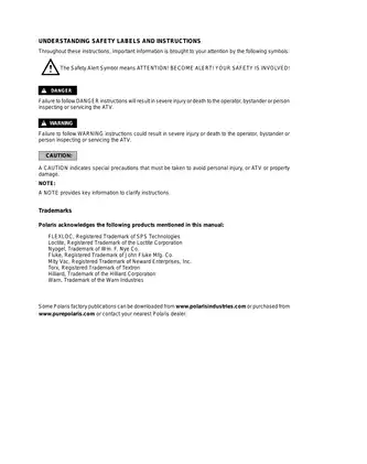 2005 Polaris Sportsman 400, Sportsman 500 service manual Preview image 2