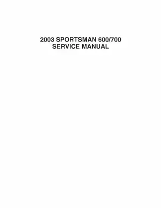2002-2003 Polaris Sportsman 600, Sportsman 700 service manual Preview image 1