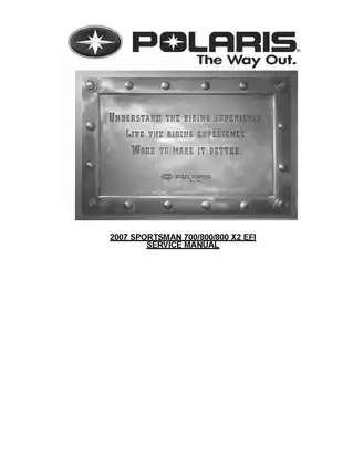2007 Polaris Sportsman 700/800/X2 EFI Service Manual - Complete Guide