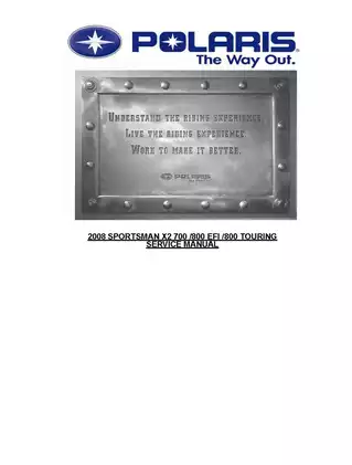 Complete Service Manual for 2008 Polaris Sportsman 700/800 EFI and Touring Models - Expert Guide