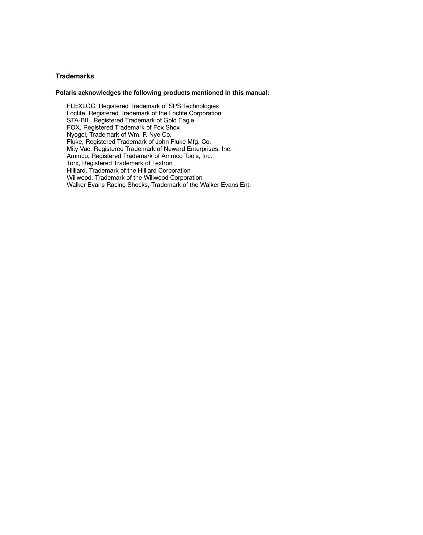 2004 Polaris Pro X, 440 Pro X, 550 Pro X, 600 Pro X (X2),  700 Pro X (X2),  800 Pro X (X2), 800 Pro XR snowmobile service manual Preview image 4