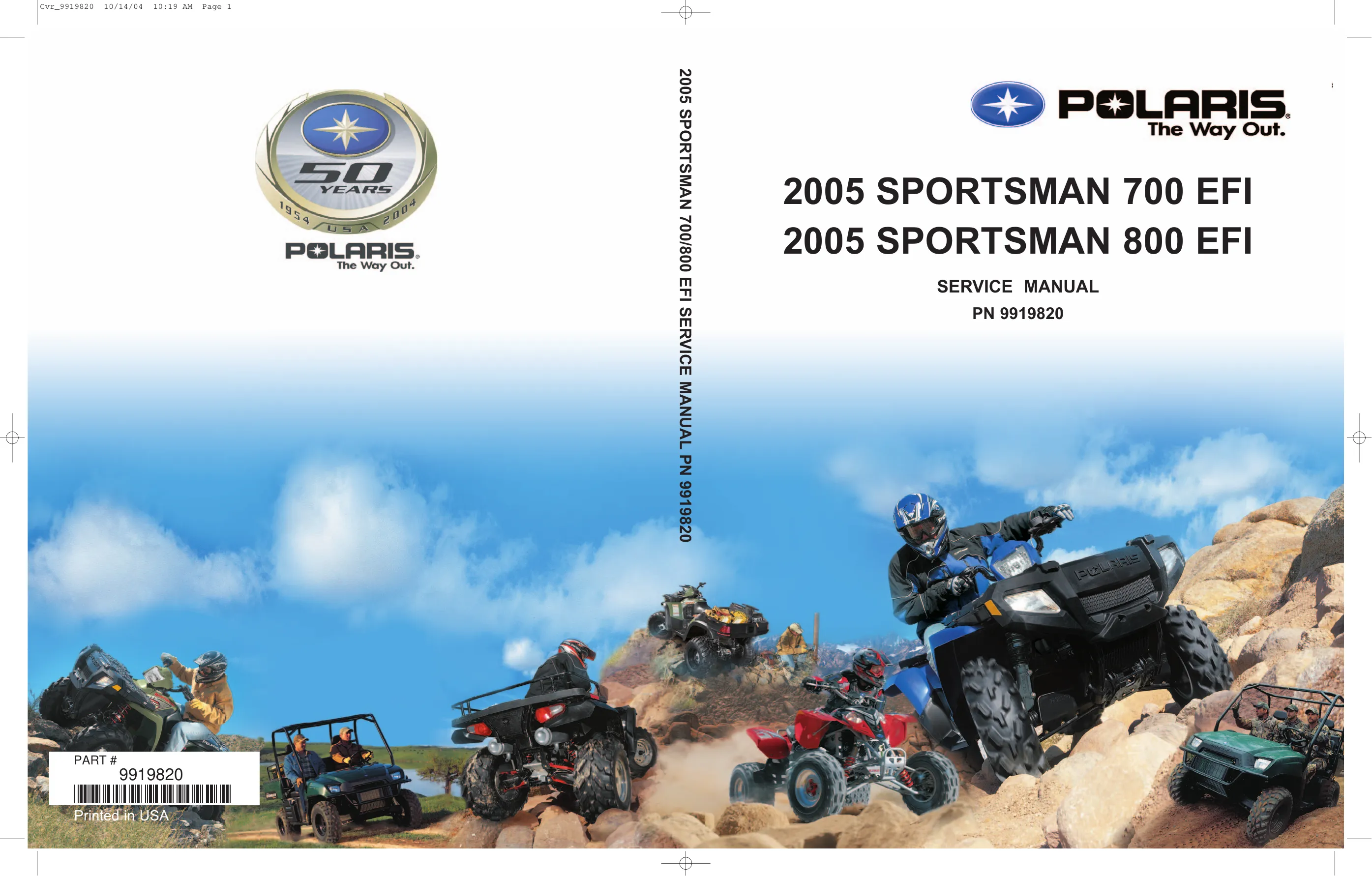 2005 Polaris Sportsman 700, Sportsman 800 EFI Twin ATV service manual Preview image 1