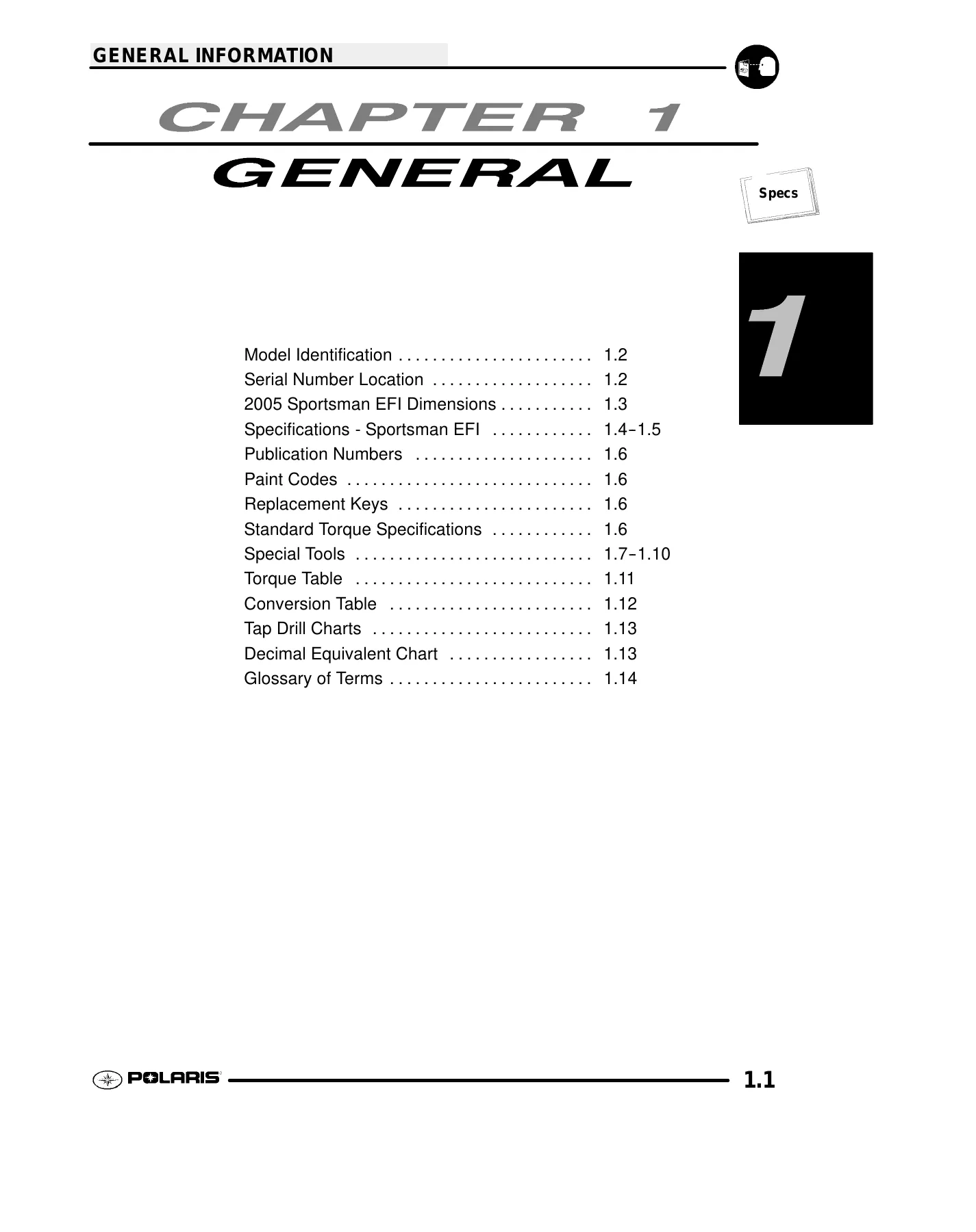 2005 Polaris Sportsman 700, Sportsman 800 EFI Twin ATV service manual Preview image 5