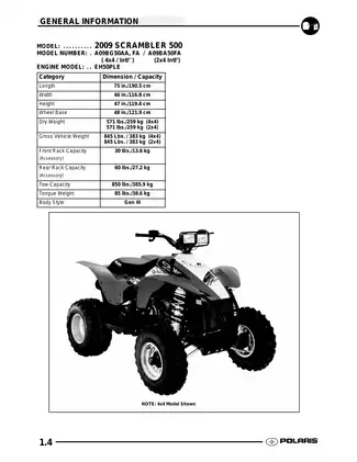 2009 Polaris Scrambler 500 Service Manual - Comprehensive Maintenance Guide Preview image 4