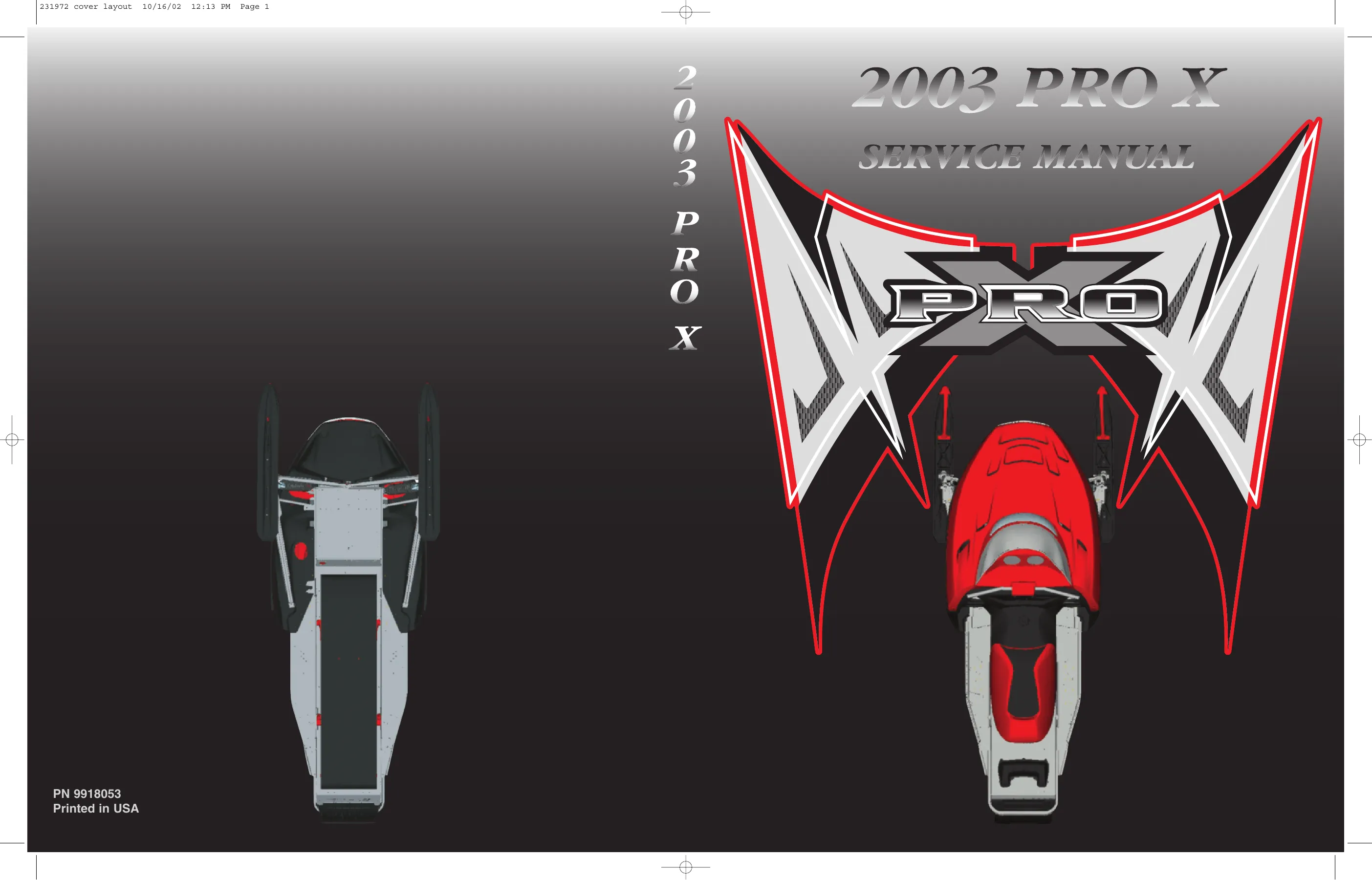 2002-2003 Polaris Pro X 440, 600, 700, 800 snowmobile repair manual Preview image 1