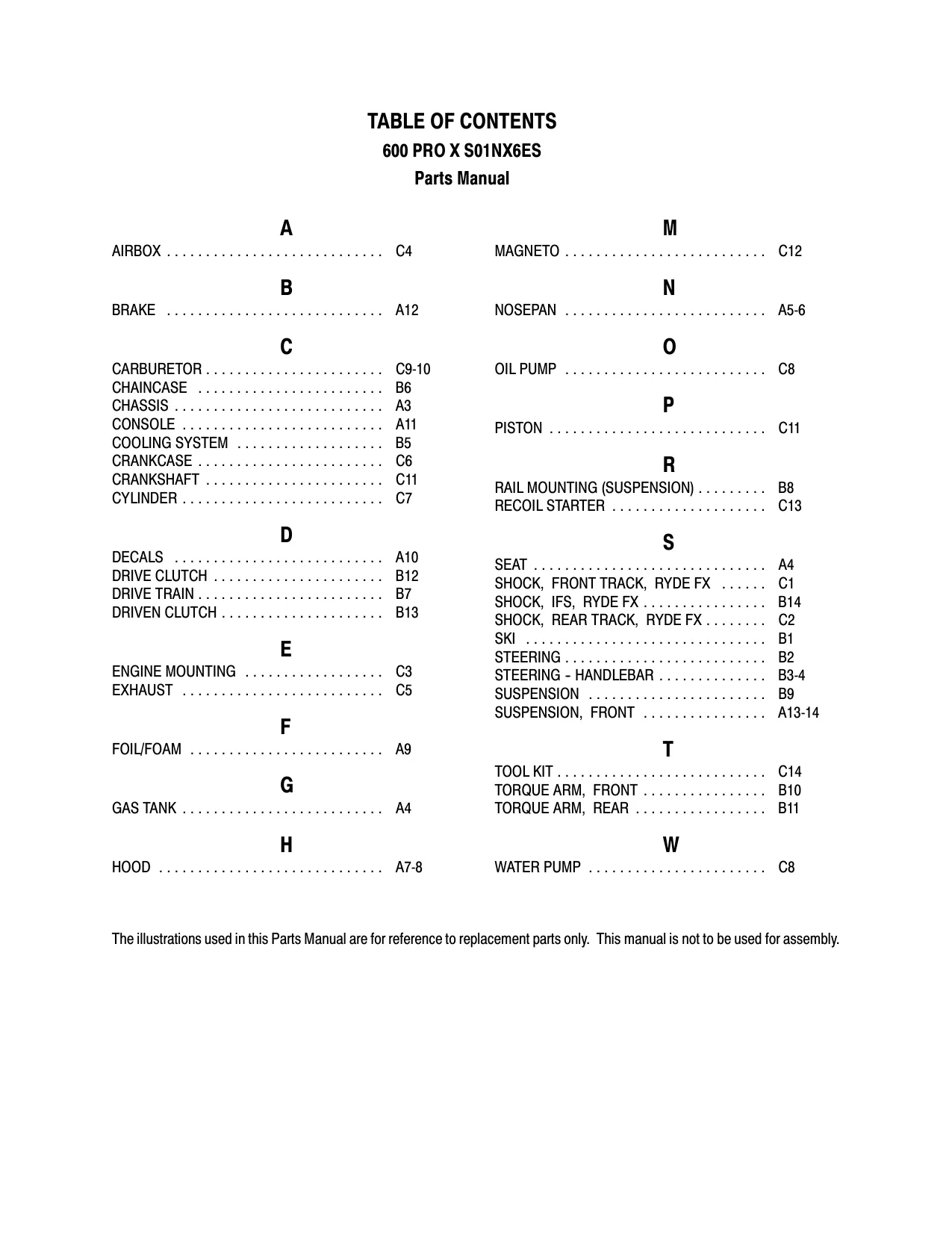 Polaris 2001 Polaris Edge Pro X RMK 440, 500, 600, 700, 800 high performance snowmobile repair manual manual preview page 2 - thumbnail