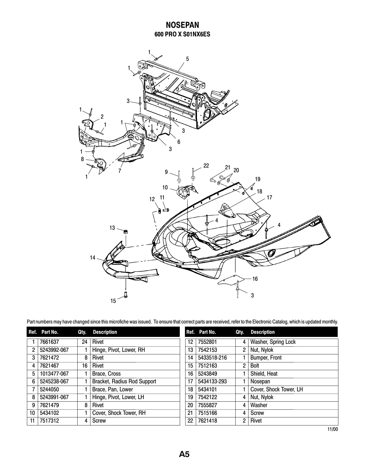 Polaris 2001 Polaris Edge Pro X RMK 440, 500, 600, 700, 800 high performance snowmobile repair manual manual preview page 5 - thumbnail