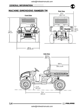 2004-2009 Polaris Ranger XP and Ranger TM 2x4, 4x4l 6x6 manual Preview image 4