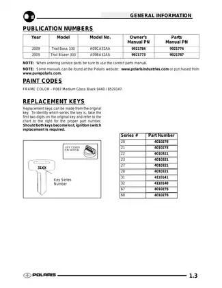 2009 Polaris Trail Boss 330, Trail Blazer 330 ATV manual Preview image 3