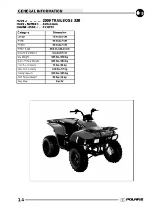 2009 Polaris Trail Boss 330, Trail Blazer 330 ATV manual Preview image 4