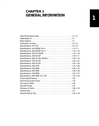 2001 Polaris XCF SP and Edge Pro X Snowmobile Service Manual Preview image 5