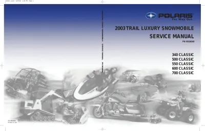 Polaris 340, 500, 550, 600, 700 Classic Snowmobile 2003 Service Manual (P/N 9918049) – preview page 1