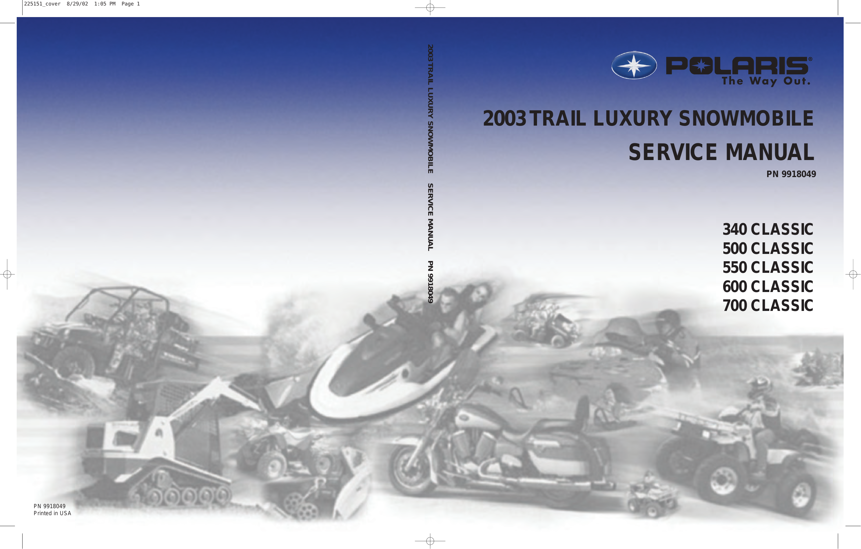 2003 Polaris Indy Classic snowmobile repair manual Preview image 1