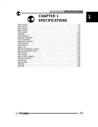 2006 Polaris 340, 500, 550, 600, 700, 900 snowmobile service manual Preview image 2