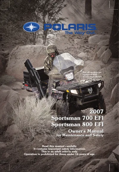 2007 Polaris Sportsman 700 EFI / Sportsman 800 EFI Service Manual (P/N 9920378, 9920374)