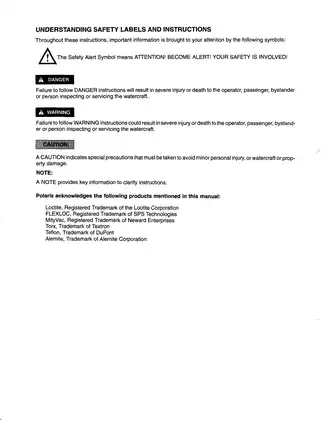 2000 Polaris Watercraft Service Manual - Virage TX, Genesis, SLX, Pro 1200 Preview image 3
