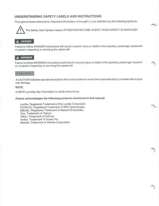 1999 Polaris SLH, SLTH, SLX, SLTX, and Pro 785 Personal Watercraft Service Manual Preview image 3