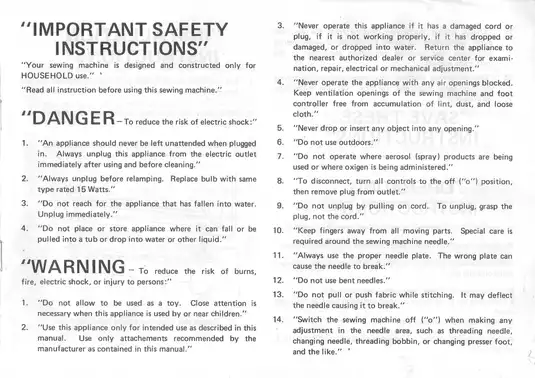 Elna 1010 sewing machine instruction manual Preview image 2