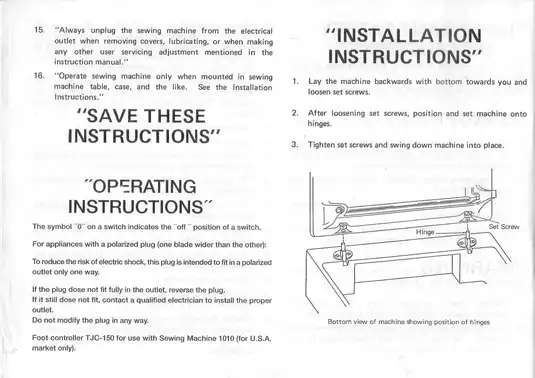 Elna 1010 sewing machine instruction manual Preview image 3