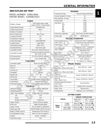 2009 Polaris Outlaw 450/525 Service Guide and Maintenance Manual Preview image 5