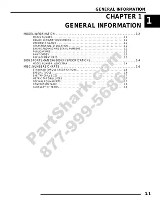 2009-2010 Polaris Sportsman 800 EFI 6x6 repair manual Preview image 1