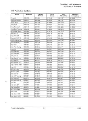 Polaris Indy manual for 1996-1998 snowmobiles Preview image 1