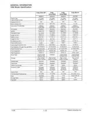 1996-1998 Polaris Indy Snowmobiles Service Manual | Owner's Guide & Parts List Preview image 4