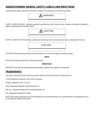 2008 Polaris Predator 50, Outlaw, Sportsman 90 Youth ATV service manual Preview image 2