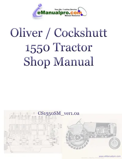 1966 Oliver 1550 / Cockshutt 1550 Tractor Shop Manual (P/N 432 512) – preview page 1