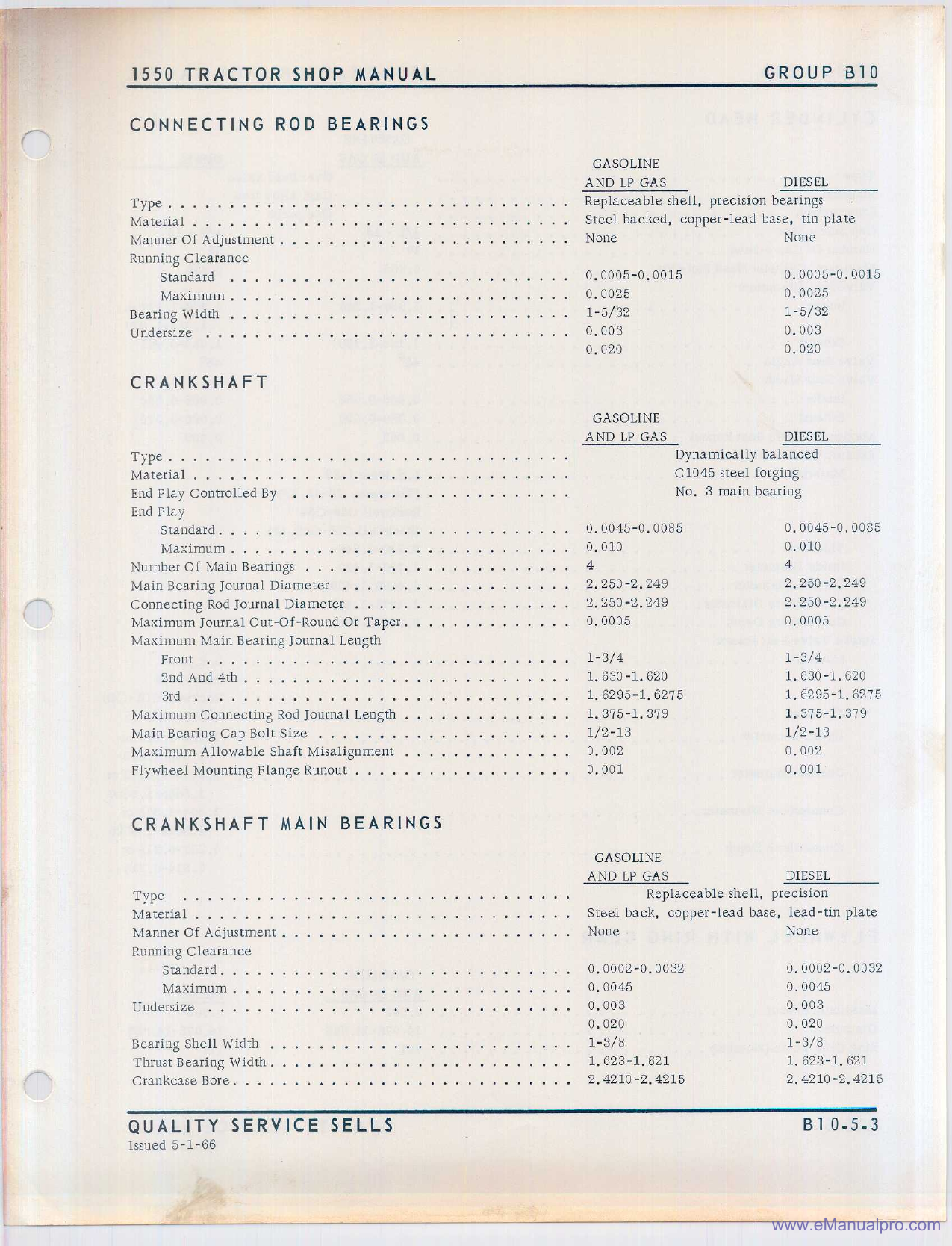1965-1969 Oliver™ Cockshutt 1550 row-crop tractor shop manual Preview image 5