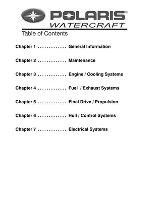 2004 Polaris Personal Watercraft Carbureted/DI Service Manual Preview image 2